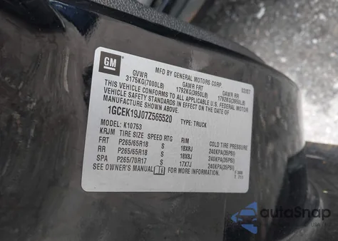 2007 Chevrolet Silverado 1500 Ltz from USA, damaged, VIN 1GCEK19J07Z565520